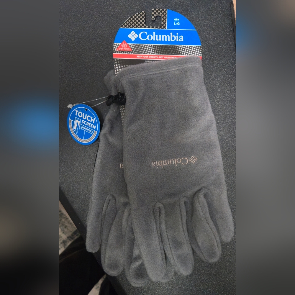 Columbia Men's Dark Gray Fleece Gloves